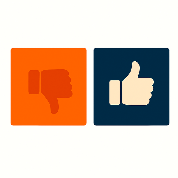 Thumbs up and thumbs down comparison